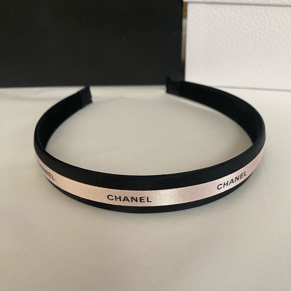 CHANEL Pink Signature Ribbon Headband